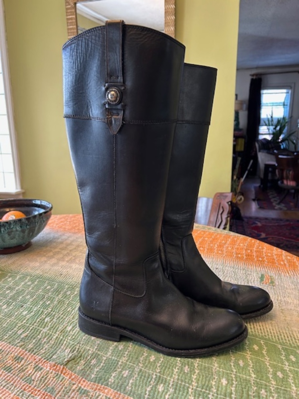 Tall black Frye boots - sz 10